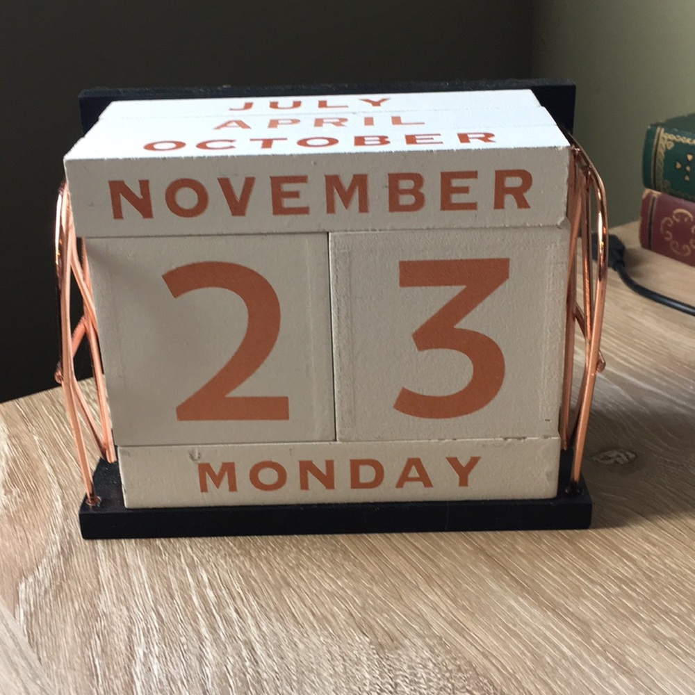Perpetual Wood Block Calendar